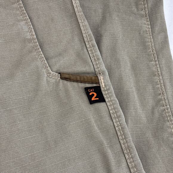 Justin Boots Cat 2 Flame Resistant FR Work Pants Size 36x36 Tan Canvas - Picture 4 of 8